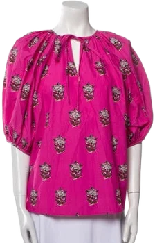 RHODE Rowan Floral-Print Cotton Blouse