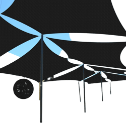 Terylene Waterproof Sun Shade Sail UV Blocker Sunshade Patio Equilateral Square Knitted 220 GSM Block Fabric Pergola Carport Awning 6'5'' x 6'5'' in Color Black 6'5''x 6'5'' Black