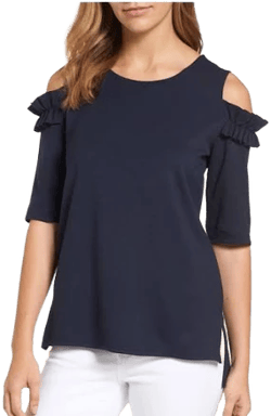 Halogen Cold Shoulder Ruffle Tee