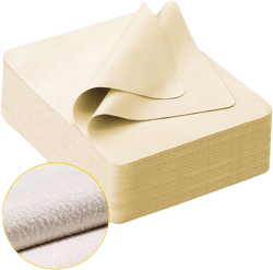 100 PCS Glasses Clean Cloth Suede, Lens Clean Cloth for Lenses, Glasses, Screens, Cameras, iPad, iPhone, Eyeglasses (6"x7", 100PCS/Light Yellow) 100pcs/Light Yellow