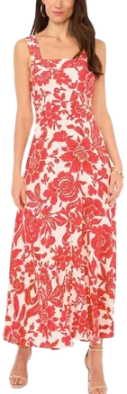 Vince Camuto Women's Floral Square Neck Maxi Dress