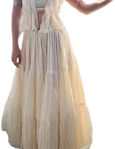 Greek Goddess Flowy Boho Cotton Skirt