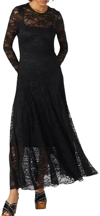 Steve Madden Women's Elona Lace Long Sleeve Maxi Dress