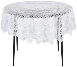Juvale 59-Inch Round Lace Tablecloth