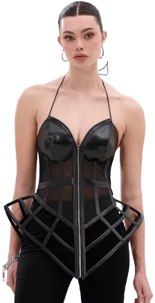 Akira All The Drama Cut Out Corset Top