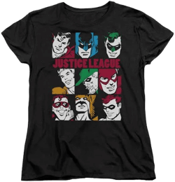 DC Comics Women's Nine Blocks of Justice Short Sleeve Tee