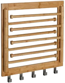 Rebrilliant Swivel Bamboo Wall Mount Clothes Drying Rack with 5 Hooks