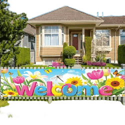 Vibrant Spring/Summer Floral Welcome Banner