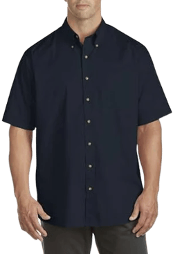 Harbor Bay by DXL Men's Big & Tall Easy-Care Solid Sport Shirt