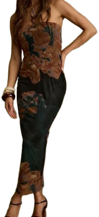 12th Tribe Women's Avani Strapless Floral Maxi Dress