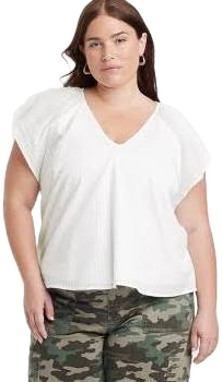 Universal Thread Women's Flutter Sleeve V-Neck Blouse