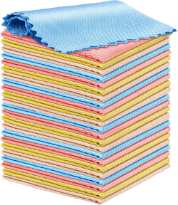 24 Pcs Fish Scale Streak Free Miracle Cleaning Cloth Easy Clean Nanoscale, Microfiber Window Mirror Glass Cleaning Cloth, Lint Free Cloth Wine Glass Polishing Towel, Reusable Color Shipped Randomly of 24