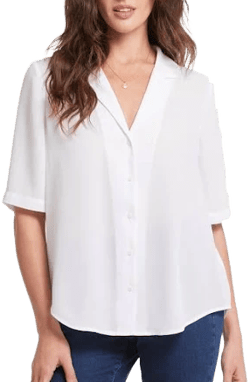NYDJ Women's Gabrielle Short Sleeved Blouse