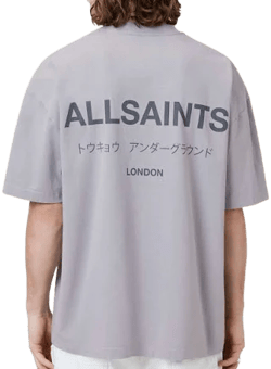 Where to buy AllSaints Underground Logo Tee White Pink in Singapore | ORIGINALFOOK SIZE S