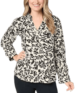 Anybody Woven Crepe Blouse with Ruffle Cuffs