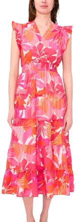 MSK Women's Petite Floral-Print Maxi Dress