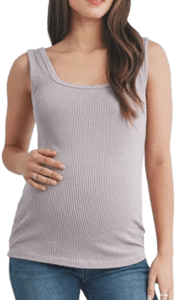 Hello Miz USA Ribbed Square Neck Maternity Tank Top