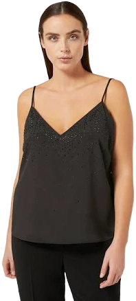 Marina Rinaldi Woman Crêpe de Chine top with rhinestones