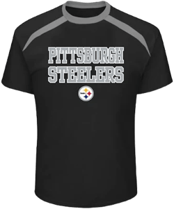 Profile Men's Steelers Contrast Shoulder Short Sleeve T-Shirt