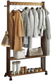 UNHO Retro Bamboo Clothes Rack