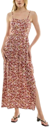 As U Wish Juniors' Floral-Print Maxi Dress