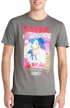 Sonic the Hedgehog Men's Graphic Tee with Short Sleeves