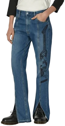Guitar Girl Center Slit Denim Pants