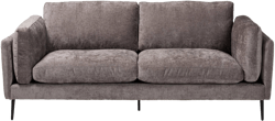 Baxton Studio Holton Fabric Sofa Gray/Black: Contemporary Eucalyptus Wood Frame, Plush Foam Upholstery, Tapered Legs