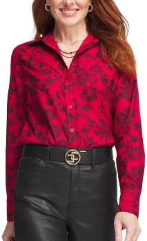 Chico's Women's No Iron Floral Shirt