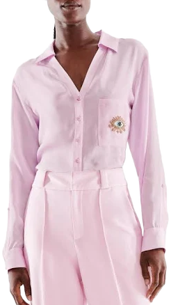 As by DF Women's Evil Eye Satin Blouse