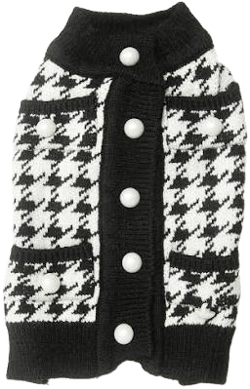 Posh Puppy Knit Elegant Houndstooth Pet Sweater