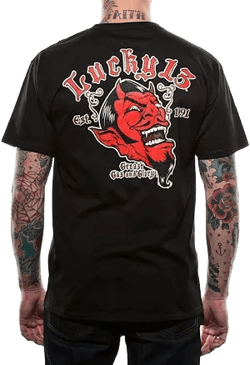 Lucky 13 Men's Rockabilly Devil Grease Gas and Glory T-Shirt