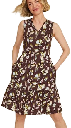 maurices Women's Bare Floral Notch Neck Skater Dress