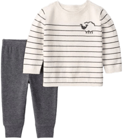 Carter's Baby Boys 2-Piece Striped Sheep Tee & Jogger Set