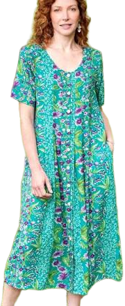 Vermont Country Store Women's Delightful Garden Short-Sleeve Dress