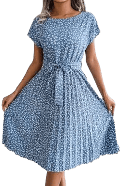 Women's Floral Pleated Midi Dress
