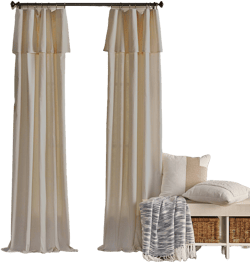 Mercantile Drop Cloth Light Filtering Ring Top Tab Farmhouse Curtain Panel with Valance