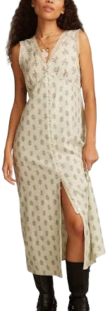 Lucky Brand Women's Floral Linen Blend Midi Dress