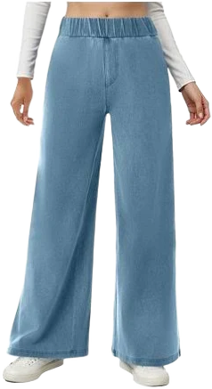 Cacommark Women's High Waist All Straight Leg Wide Leg Jeans