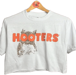 Women's Stylish Hooters Retro Vintage Inspired Crop Top Tee