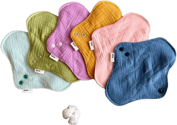 Reusable cloth pads, Organic cotton muslin, Menstruating cloth pads, Natural washable cloth pads - 6 sizes available, Zero waste women gift