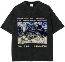 Vintage Radiohead Graphic Short-Sleeved Cotton T-Shirt
