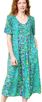 Vermont Country Store Women's Delightful Garden Short-Sleeve Dress