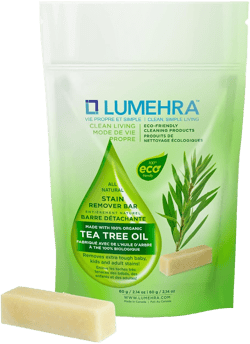 Natural Stain Remover Bar – Tea Tree Oil, Eco-Friendly & Biodegradable, Removes Tough Stains from Baby Clothes, Kids Wear, Food, and Carpet – 60g Laundry Stain Stick