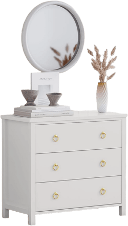 29 inch Tall Modern Tall Drawer Dresser with Storage, Wooden Chest of Drawers Freestanding for Bedroom, Living Room, White