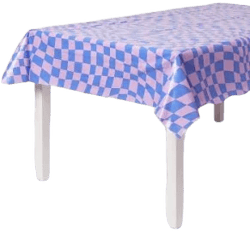 Spritz Retro Wavy Checkered Print Table Cover