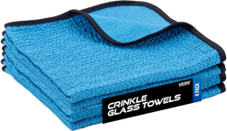 VIKING Glass Microfiber Cleaning Cloth for Car and Home, Glass Towels for Mirror, and Picture Frames, and Car Detailing Kit, 16 inch x 16 inch, Blue, 4 Pack
