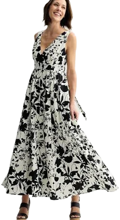 Laurel Women's Floral V-Neck Maxi Dress