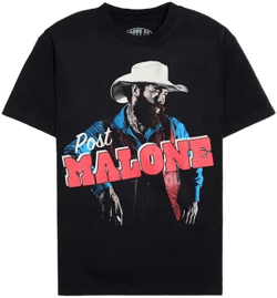 Pacsun Men's Post Malone Oversized Cowboy Hat T-Shirt