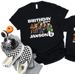 ClothingZoneUS Custom Roblox Boy Shirt, Custom Birthday Tshirt, Birthday Robots Shirt, Family Birthday Shirts, Birthday Tshirt,Video Game Matching ...